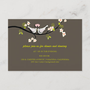 Cartes de réception de mariage de colombes/Inserts