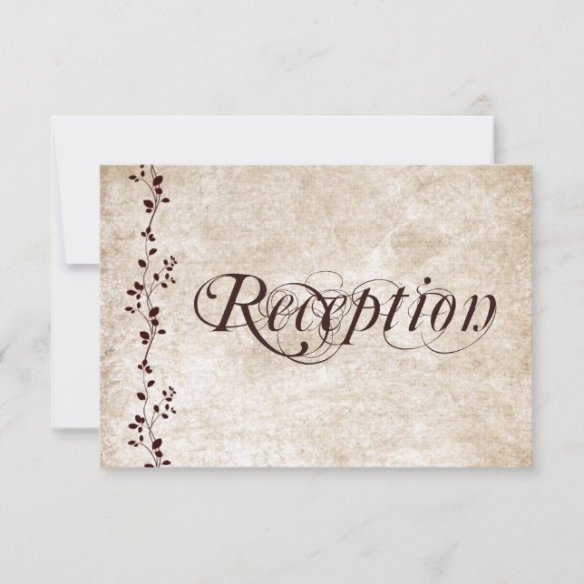 Cartes de réception de mariage élégantes Vintage V (Devant)