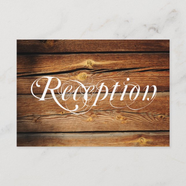 Cartes de réception de mariage en bois de grange d (Devant)