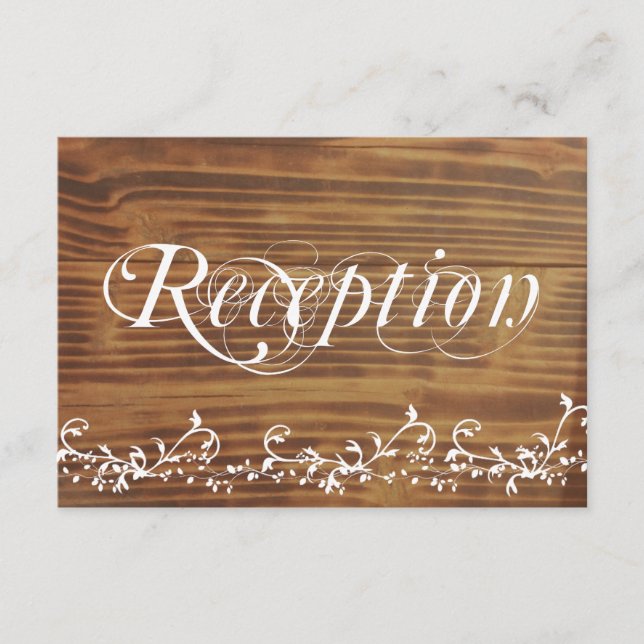 Cartes de réception de mariage en bois rustique Co (Devant)