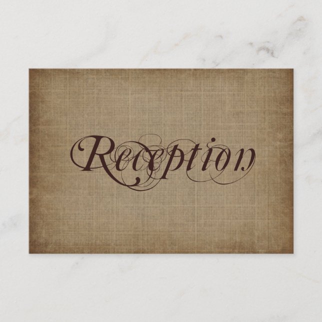 Cartes de réception de mariage en papier rustique  (Devant)