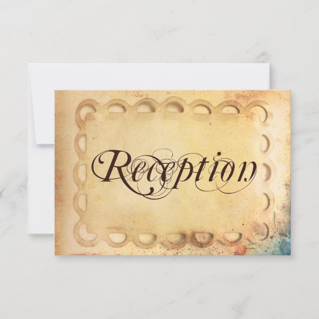 Cartes de réception de mariage en papier rustique  (Devant)