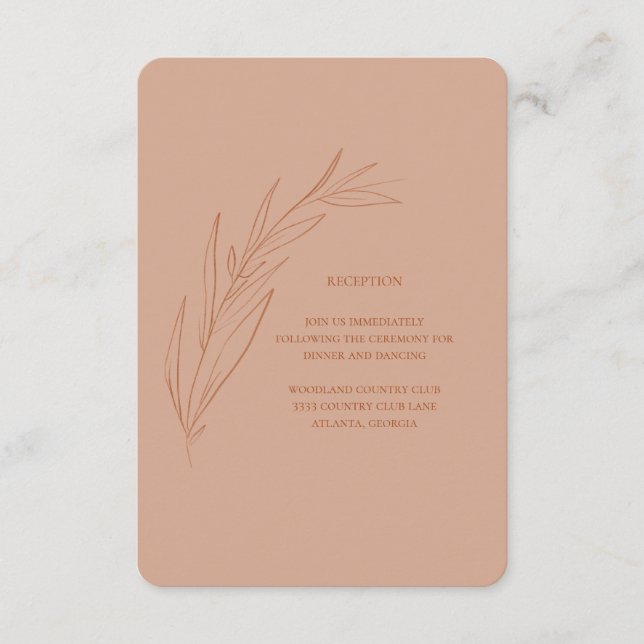 Cartes de réception de mariage en terre cuite (Devant)