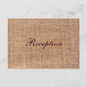 Cartes de réception de mariage en toile de jute ru