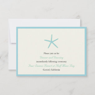 Cartes de réception de mariage Étoile de mer Aquam