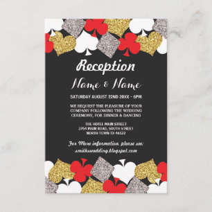 Cartes de Réception de Mariage Fête de Casino Las 