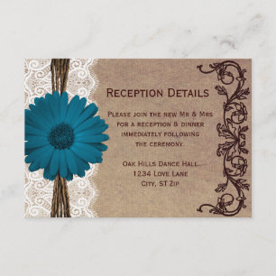 Cartes de réception de mariage Fleur de Gerber ble