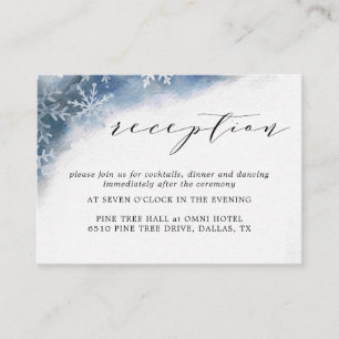 Cartes de réception de mariage flocon de neige aqu