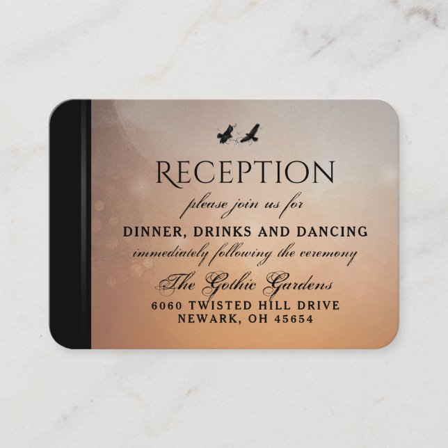 Cartes de réception de mariage jumelées Ravens 3,5 (Devant)