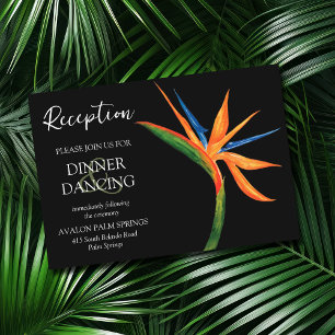 Cartes de réception de mariage pour oiseaux tropic