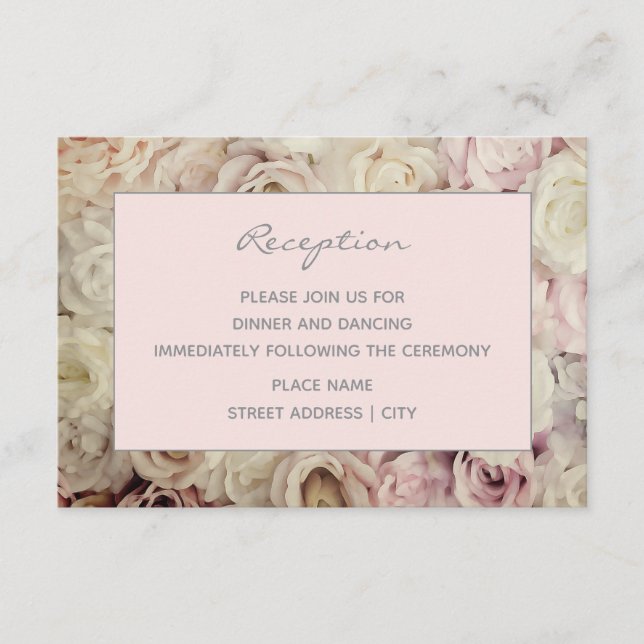 Cartes De Réception De Mariage Rose Et Bleu Misty  (Devant)