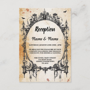 Cartes de réception de mariage rustique Cadre goth