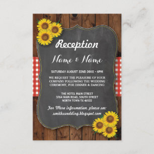 Cartes de réception de mariage rustique rouge tour