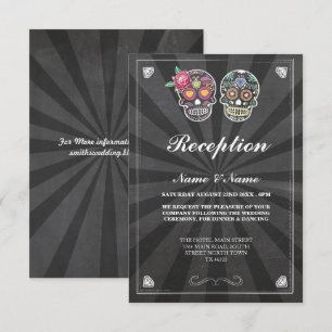 Cartes de réception de mariage rustiques Crâne de 