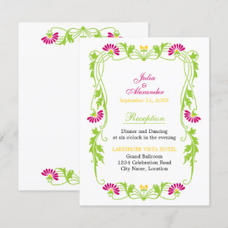 Cartes de réception florales et élégantes feuilles