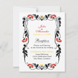 Cartes de réception Florales et Volutes Élégantes