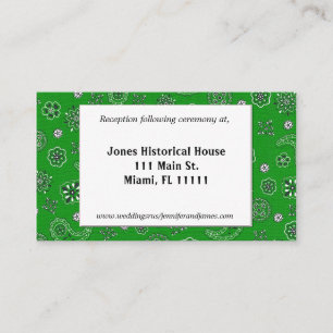 Cartes de réception Green Western Wedding