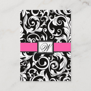 Cartes de réception Hot Rose & Black Mariage damas