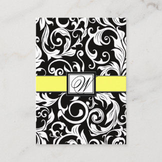 Cartes de réception Mariage damassé Jaune et Noire