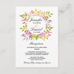 Cartes De Réception Mariage Insertion De Fer Rose