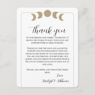 Cartes de réception Merci Phases Lune