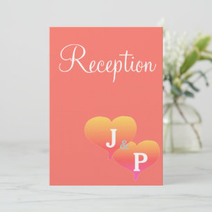 Cartes de réception Monogram Coral