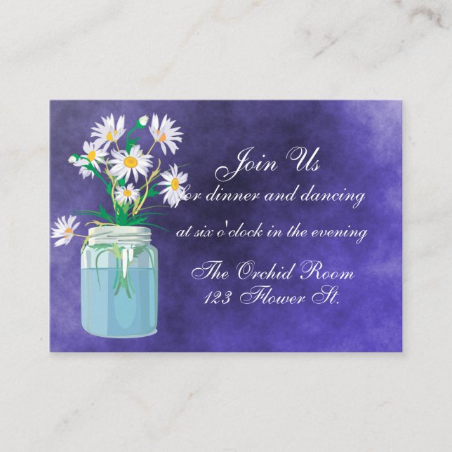 Cartes de réception pour les marguerites d'été (Devant)