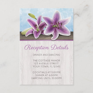 Cartes de réception Pretty Purple Lily