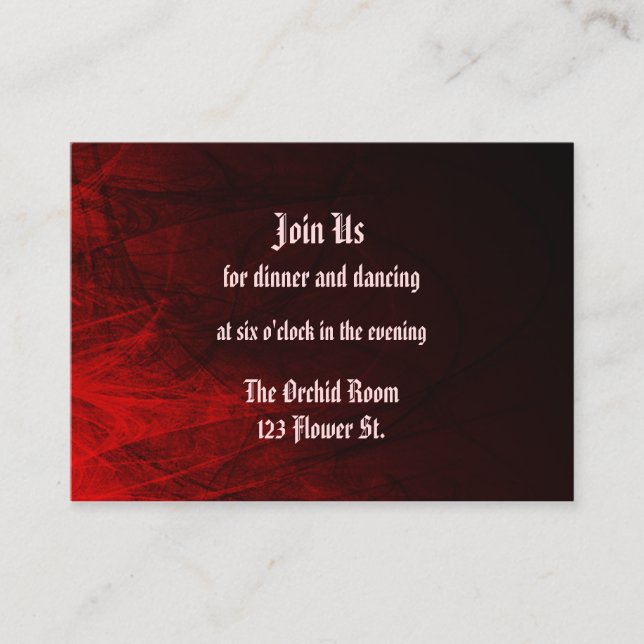 Cartes de Réception Roses gothiques (Devant)