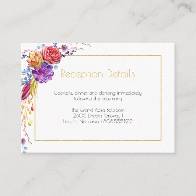 Cartes De Réception Succulentes Automne (Devant)