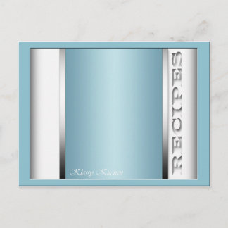 Cartes de Recette Bleu Léger Sophistiqué