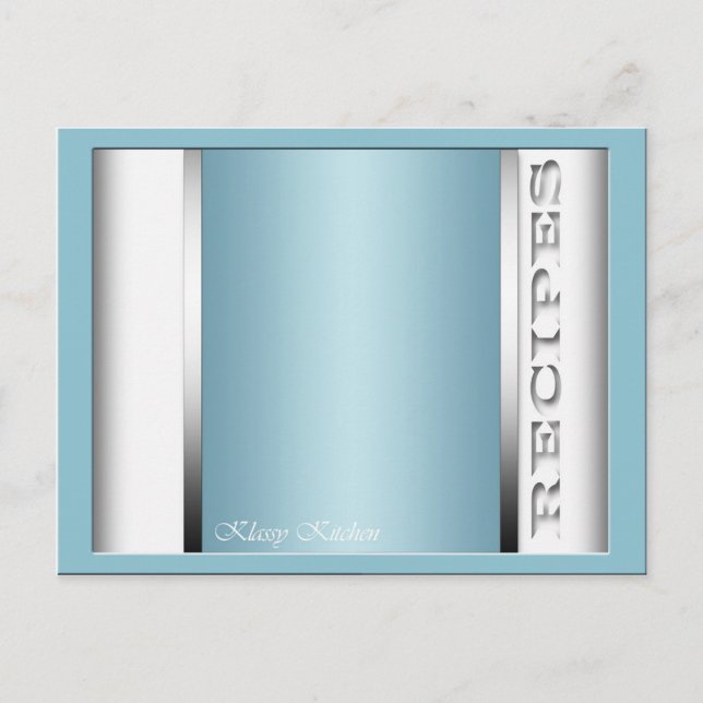 Cartes de Recette Bleu Léger Sophistiqué (Devant)