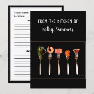 Cartes de recette de cuisine modernes à fourchette