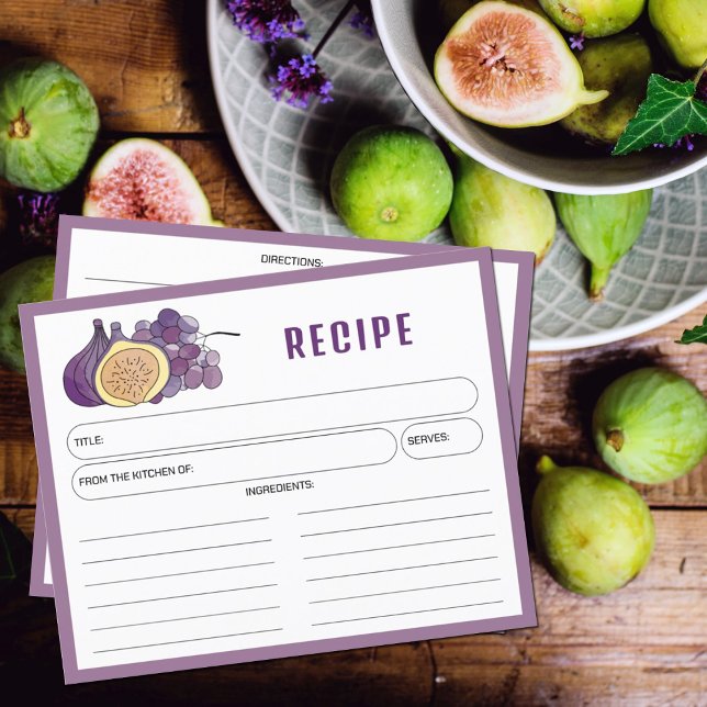Cartes de recette de cuisine violette Figs et Rais (Créateur téléchargé)