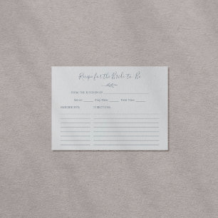 Cartes de recette de douche de mariée Minimal Leaf