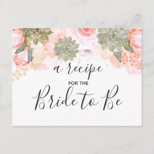 Cartes de recette de douche nuptiale aux succulent