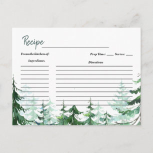 Cartes de recette de Noël en forme d'arbres de pin