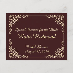 Cartes de recette des Fêtes de l'mariée Vintages