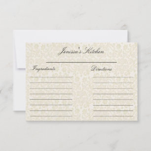 Cartes de recette en dentelle d'ivoire (3,5 po x 5