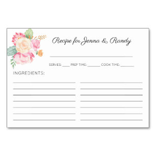 Cartes de recette Fête des mariées Pastel Flowers