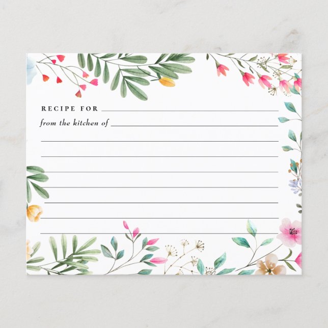 Cartes de recette fleur sauvage (Devant)