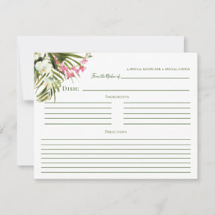 Cartes de recette florales roses de verdure de pla