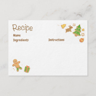 Cartes de recette illustrées par biscuit de Noël