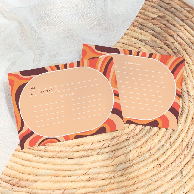 Cartes de Recette Mid Modern Orange Retro Arch (Créateur téléchargé)