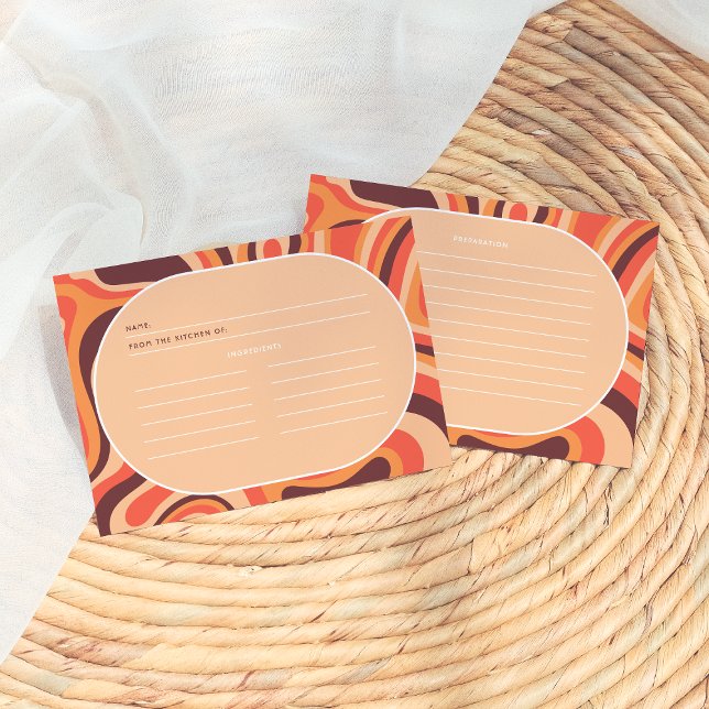 Cartes de Recette Mid Modern Orange Retro Arch (Créateur téléchargé)