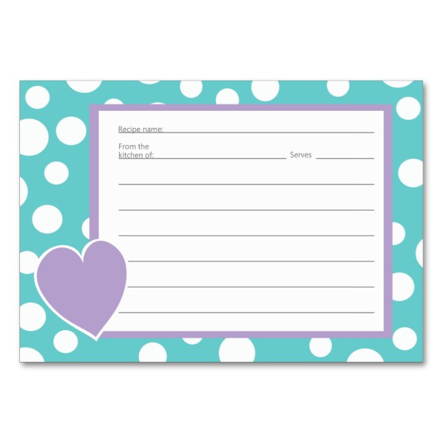 Cartes de recette Motif Pointe Polka (Devant)