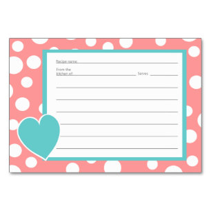 Cartes de recette Motif Pointe Polka