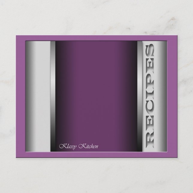 Cartes de Recette Purple Sophistiquées (Devant)