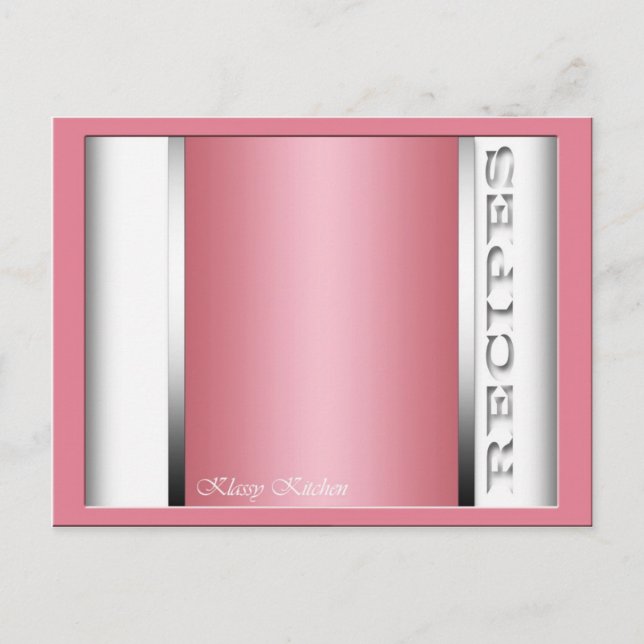 Cartes de Recette Rose Sophistiqué (Devant)