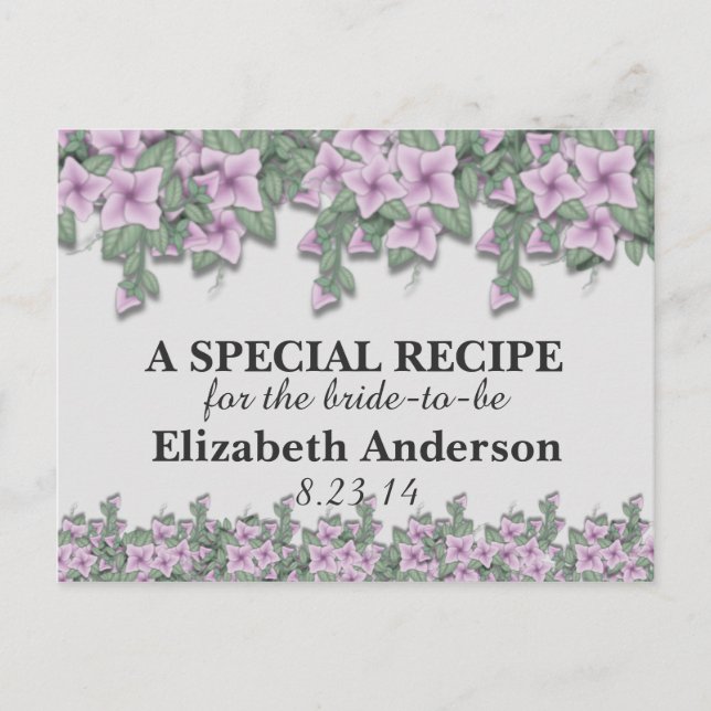 Cartes de recette simples à fraise violette (Devant)